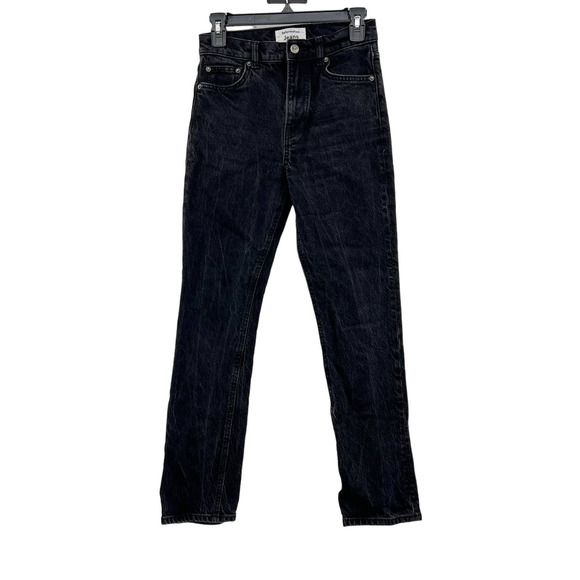 Reformation Black Vintage Wash High Rise Straight Leg Jeans 25 - Picture 1 of 5
